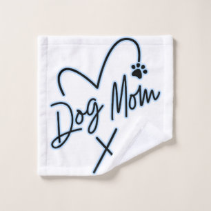 HUNDE MAMA, LICHT BLAU HERZ WASCHLAPPEN