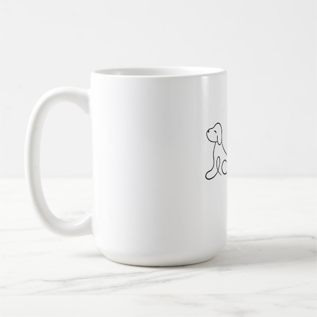 Hunde Mama Line Art Design | Minimalistischer Hund Kaffeetasse (Links)