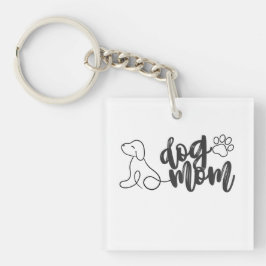 Hunde Mama Line Art Design | Minimalistischer Hund Schlüsselanhänger