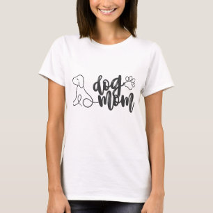 Hunde Mama Line Art Design   Minimalistischer Hund T-Shirt