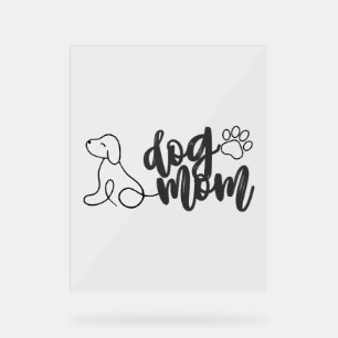 Hunde Mama Linie Art Design Minimalistischer Hund  Acrylschild