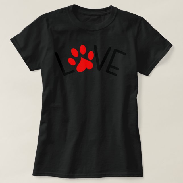 Hunde Mama Lover Paw Print Fur Rescue Hund Herzsch T-Shirt (Design vorne)