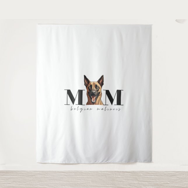 Hunde Mama MALINOIS Klassischer T - Shirt Wandteppich (Vorderseite)