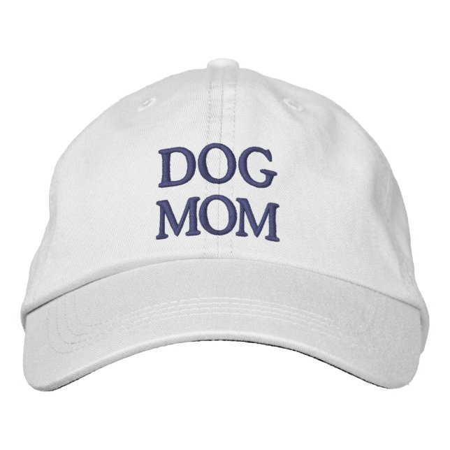 Hunde Mama marineblaue Typografie Bestickte Baseballkappe (Vorderseite)