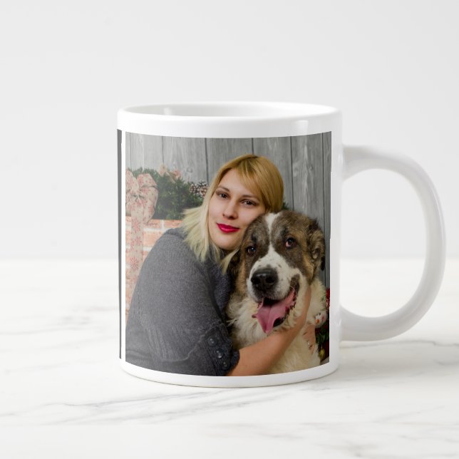Hunde-Mama Modernes Foto Jumbo-Tasse (Rechts)
