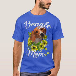 Hunde Mama Muttertag Geschenk Sonnenblumen Beagle T-Shirt