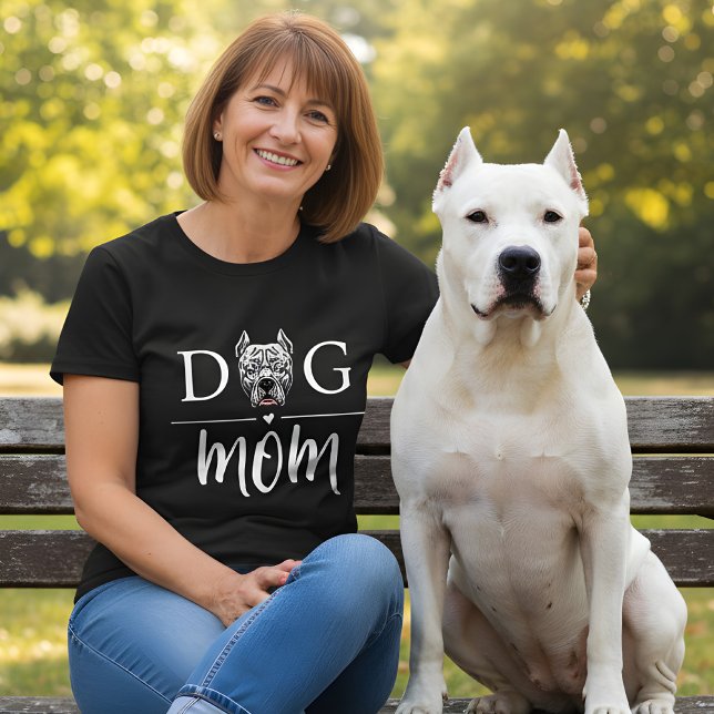 Hunde Mama Niedlich Argentinischer Dogo T-Shirt (argentine dogo dog mom shirt)