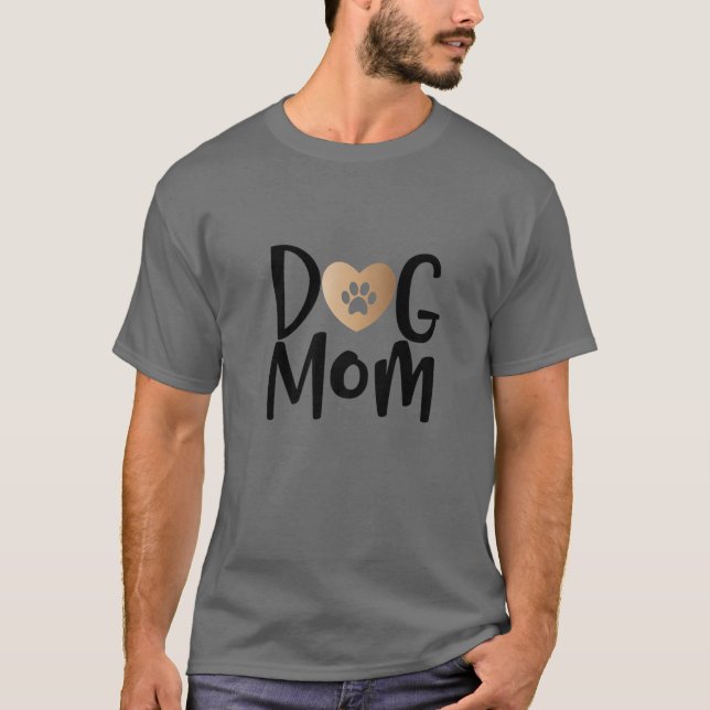 Hunde Mama Niedlich Pawprint I Liebe Mein Hund T-Shirt (Vorderseite)