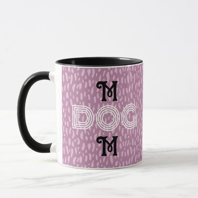 Hunde Mama niedlich trendy Tasse Typografie schwar (Links)