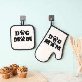 "Hunde-Mama" Ofenhandschuh & Topflappen-Set