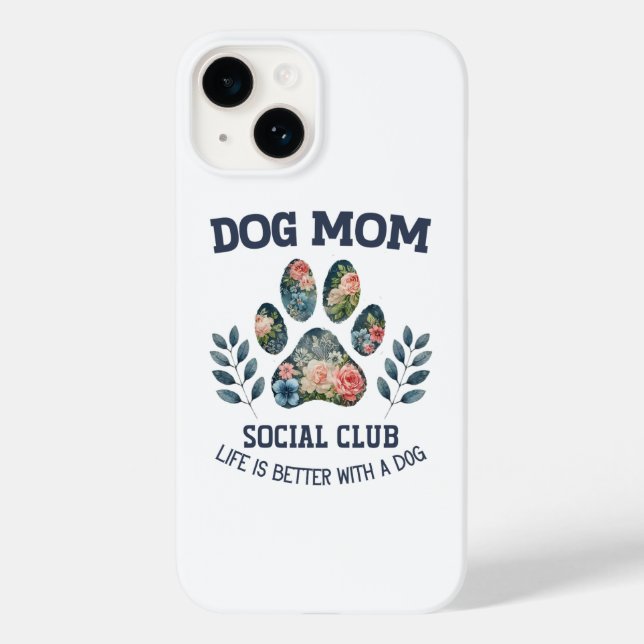 Hunde Mama Paw Floral Case-Mate iPhone Hülle (Rückseite)
