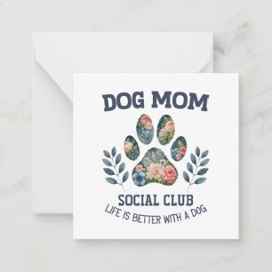 Hunde Mama Paw Floral Mitteilungskarte