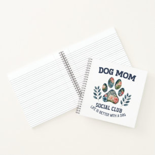 Hunde Mama Paw Floral Notizbuch