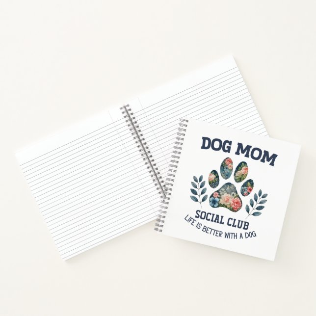 Hunde Mama Paw Floral Notizbuch (Innenseite)