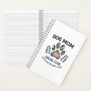 Hunde Mama Paw Floral Notizbuch