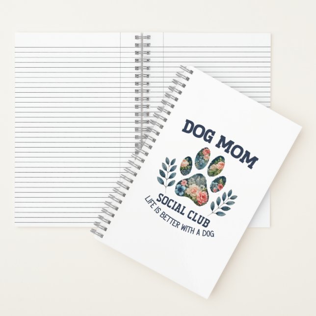 Hunde Mama Paw Floral Notizbuch (Innen)