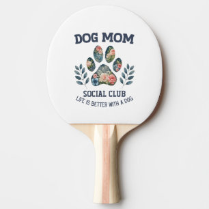 Hunde Mama Paw Floral Tischtennis Schläger