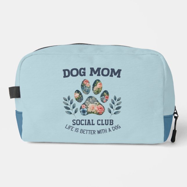 Hunde Mama Paw Floral Waschbeutel (Vorderseite)