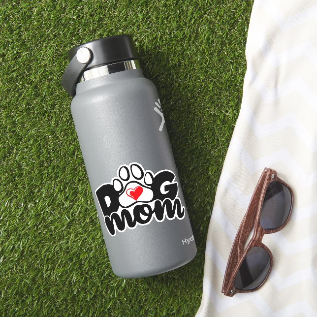 Hunde Mama Paw Heart Vinyl Stickers Aufkleber (HydroFlask Insitu)