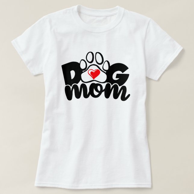 Hunde Mama Paw Herz T - Shirt (Design vorne)