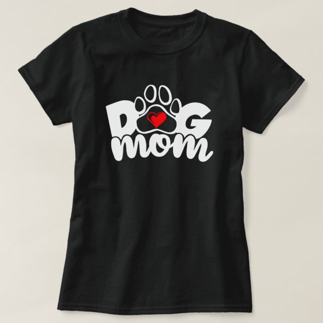 Hunde Mama Paw Herz T - Shirt (Design vorne)
