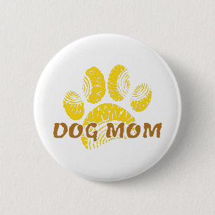 Hunde Mama Paw Sonnenblume Zeichnend Button