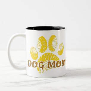 Hunde Mama Paw Sonnenblume Zeichnend Zweifarbige Tasse