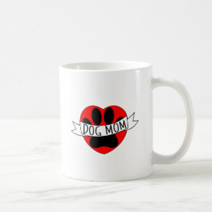 Hunde Mama Paw und Rotes Herz Zeichnend Kaffeetasse