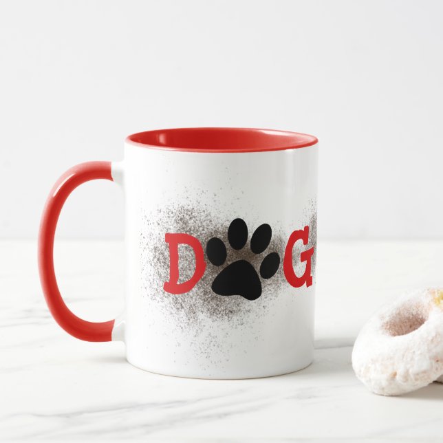 Hunde-Mama Pawprints mit Dirt Tasse (Mit Donut)