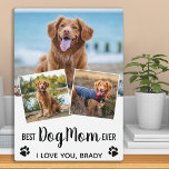 Hunde-Mama Personalisiert 3 FotoCollage Fotoplatte<br><div class="desc">Beste Hunde Mama je ♡... Überraschen Sie Ihre Lieblings-Hund-Mama, ob Geburtstag, Muttertag oder Weihnachten mit dieser super niedlichen Collage Foto Collage Plaque. Passen Sie diese Hundeplakette mit den 3 Lieblings-Fotos des Hundes an! Personalisieren Sie sich mit Hundenamen und -botschaft. Es wird ein wertvoller Sake für die nächsten Jahre sein. Großartiges...</div>