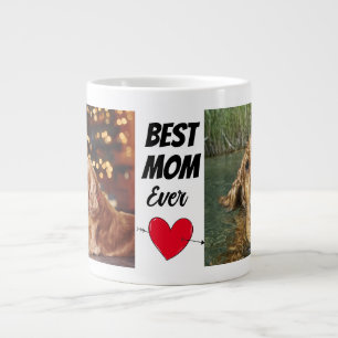 Hunde-Mama... Personalisiert zwei Foto & Text Jumbo-Tasse