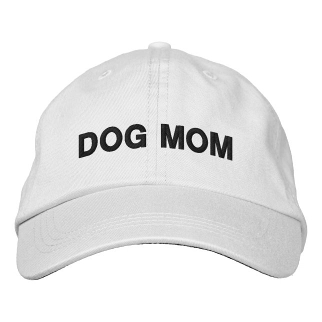 Hunde-Mama Schwarz-weiß minimalistisch modern Bestickte Baseballkappe (Vorderseite)