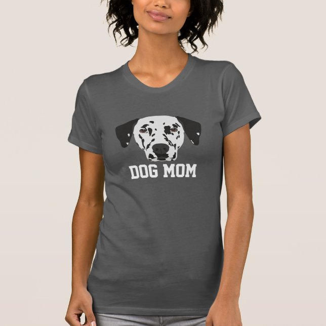 Hunde Mama Schwarzer Gepunkteter Dalmatiner Mutter T-Shirt (Vorderseite)