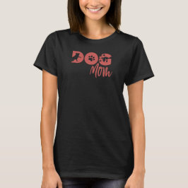 Hunde Mama T-Shirt - Retro Red Dog Silhouette, Pfo