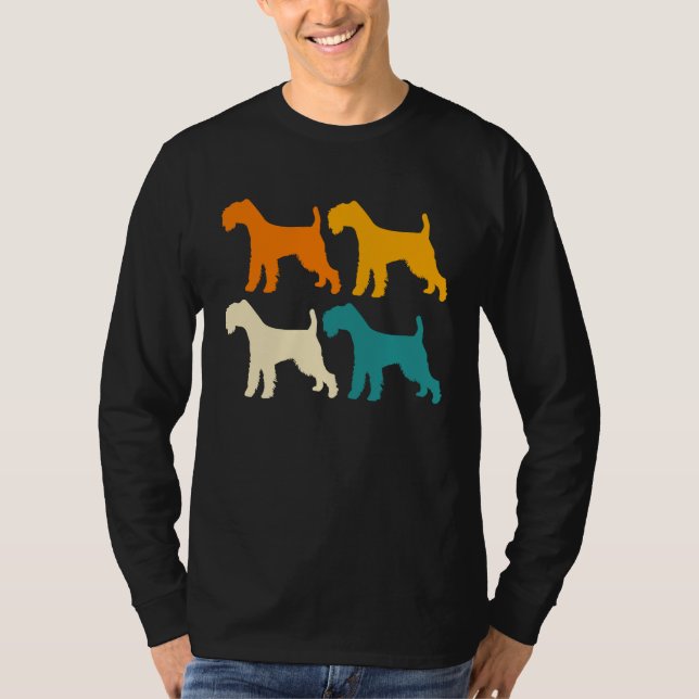 Hunde Mama Vater Retro Soft Coated Wheaten Terrier T-Shirt (Vorderseite)