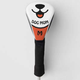 Hunde Mama Welpengesicht rot weiß und schwarz Golf Headcover