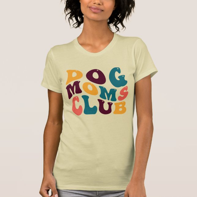Hunde Mamas Club Groovy Retro Summer Vibes Sad Bei T-Shirt (Vorderseite)