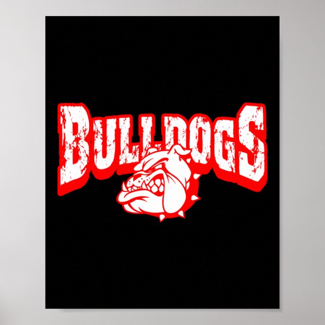 Hunde Maskottchen Zurück zur Schule Teamgeist R  Poster (Vorne)