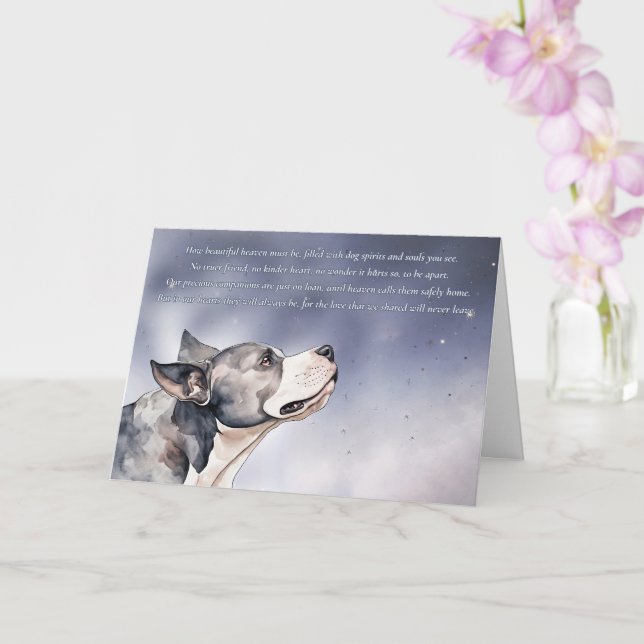 Hunde-Memorial-Beileid Beileid Pitbulgli Loss Karte (Orchidee)