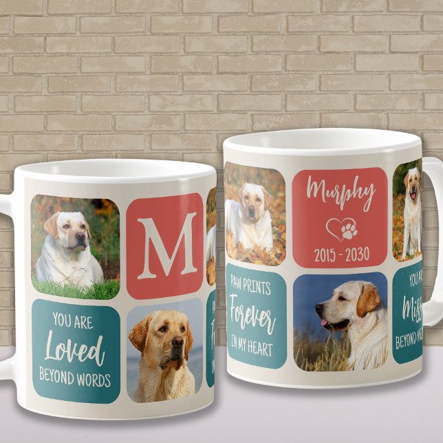 Hunde-Memorial Geschenk Pet Loss Retro-Farben 5 Fo Kaffeetasse (Von Creator hochgeladen)
