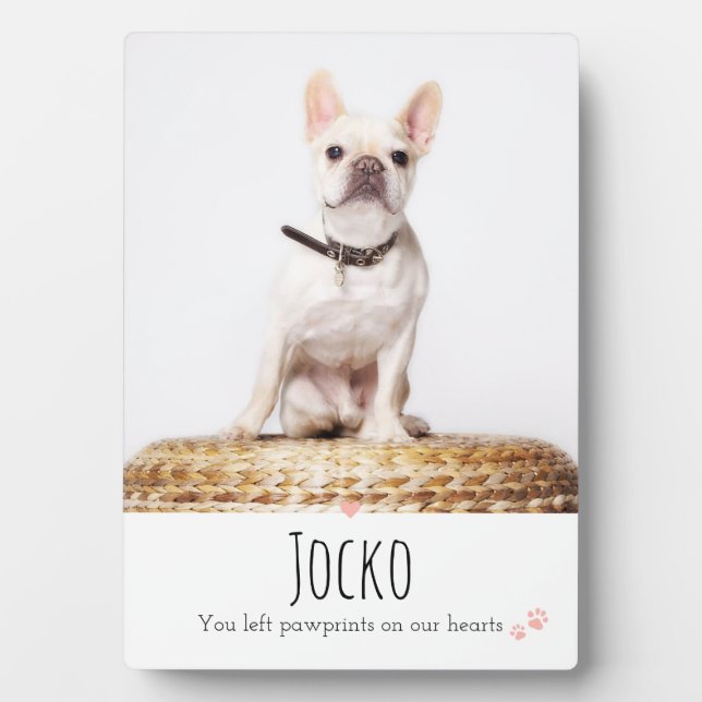 Hunde-Memorial Pet Loss Keepake Foto Personalisier Fotoplatte (Vorderseite)