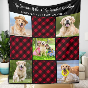 Hunde Memorial Pet Loss Personalisiertes Foto Rot Fleecedecke