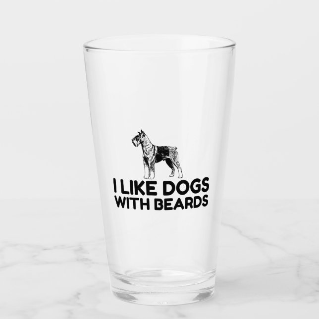 HUNDE MIT BEARDS Schnauzer Glas (Vorderseite)