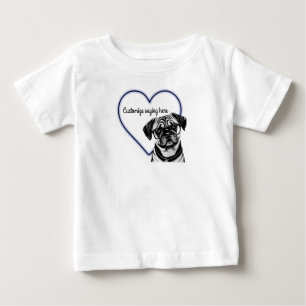 Hunde mit Blauer Herzdesign-T - Shirt