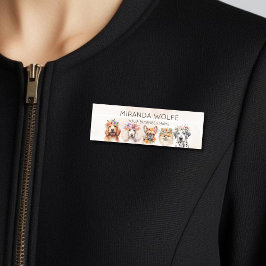 Hunde mit Blume, Aquarell Namensschild