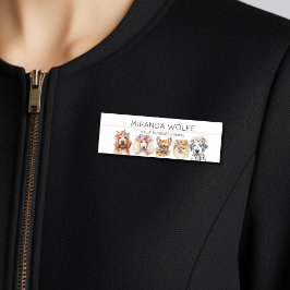 Hunde mit Blume, Aquarell Namensschild