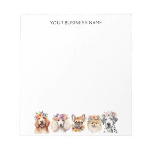 Hunde mit Blume, Aquarell Notizblock
