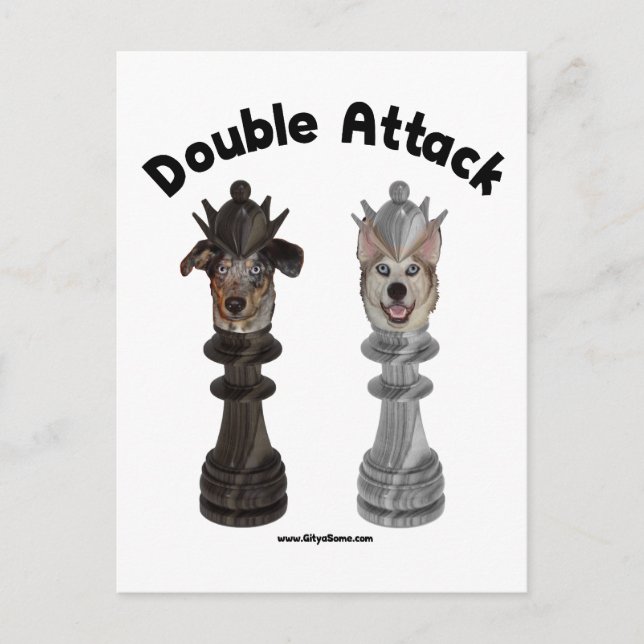 Hunde mit doppelten Angriffen Postkarte (Vorderseite)