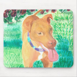 Hunde mit Frisbee und Rose Mousepad