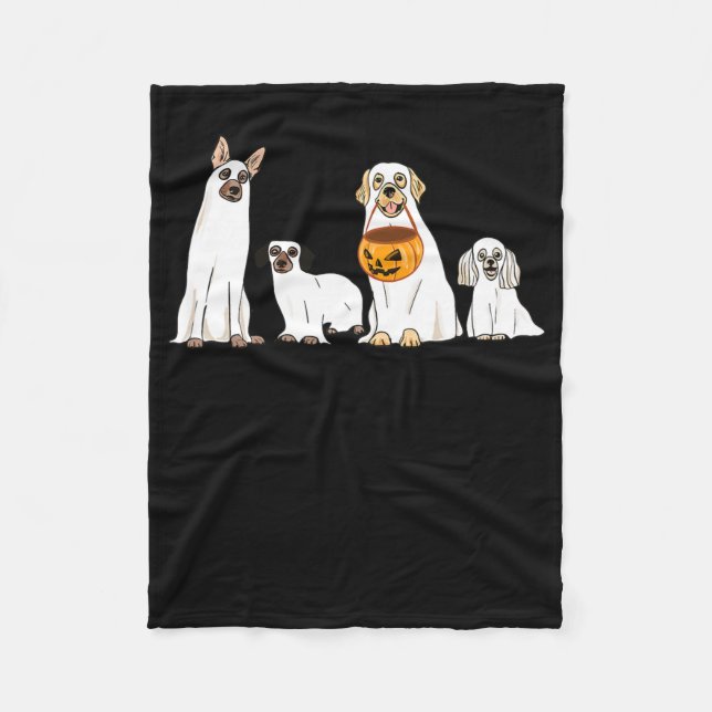 Hunde mit Gespenst-Kostümspass Hunde Halloween Men Fleecedecke (Vorderseite)